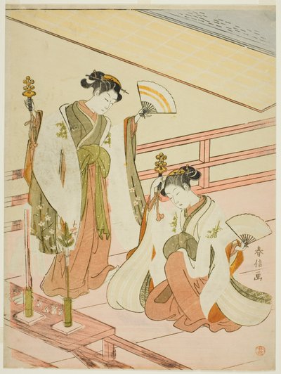 Tanec panen svatyně Ohatsu a Onami od Suzuki Harunobu