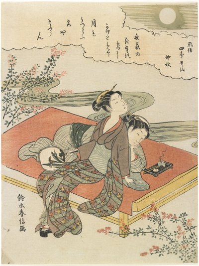 Osmý měsíc, c. 1768 od Suzuki Harunobu