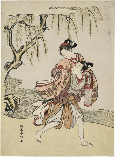 The Elopement (parodie na epizodu Akutagawa z "Tales of Ise") od Suzuki Harunobu
