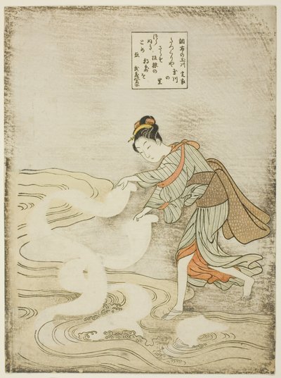 Řeka Jewel v Chofu (Chofu no Tamagawa), z nepojmenované série Six Jewel Rivers od Suzuki Harunobu