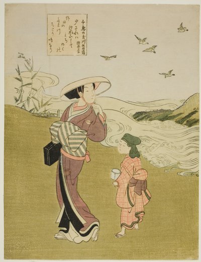 Jewel River of Plovers (Chidori no Tamagawa), z nepojmenované série Six Jewel Rivers od Suzuki Harunobu