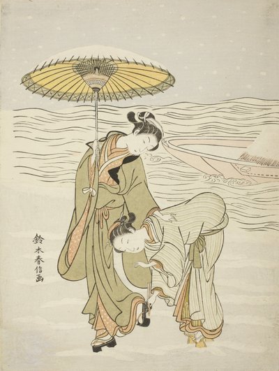 Sněhem ucpaná Geta, kolem 1767-68 od Suzuki Harunobu