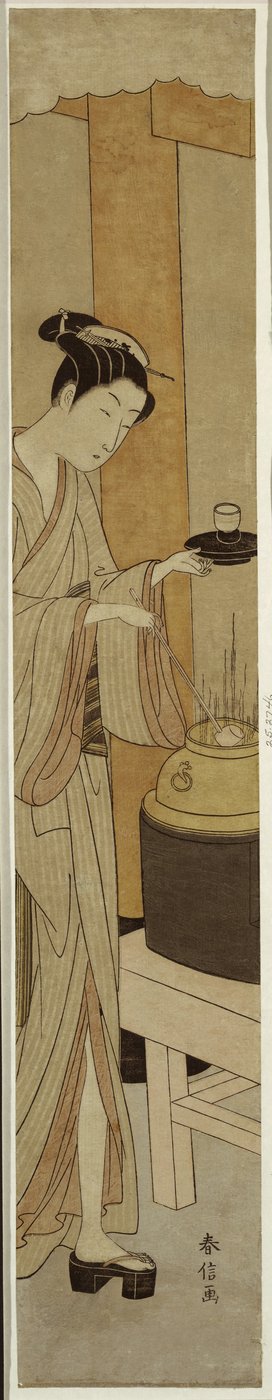 Servírka Osen z čajovny Kagiya, kolem 1769-70 od Suzuki Harunobu