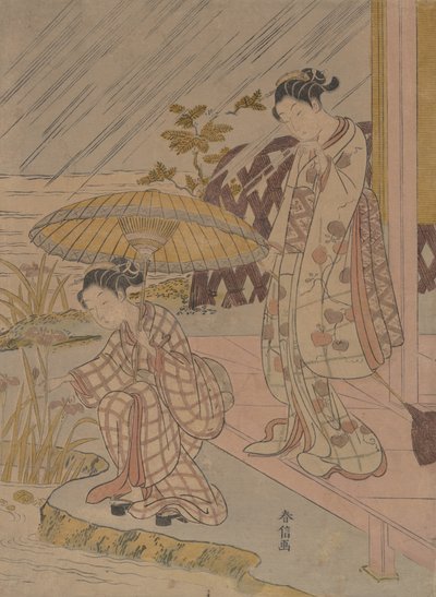 Prohlížení Iris v dešti, 1764-70., 1764-70. od Suzuki Harunobu