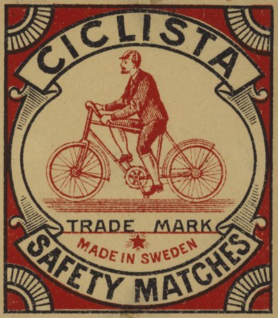 Štítek pro bezpečnostní zápalky Ciclista od Swedish School