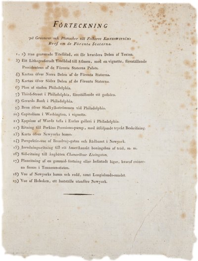 Seznam ilustrací z Klinckowstroms Atlas of United States, 1824 (tisk) od Swedish School