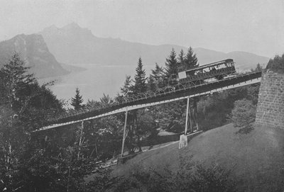 Ligne du Righi, Pont du Schnurtobel (černobílá fotografie) od Swiss Photographer