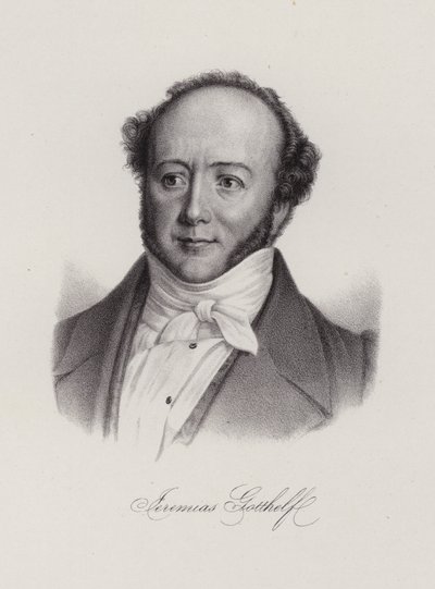 Albert Bitzius, švýcarský romanopisec, který psal pod pseudonymem, Jeremias Gotthelf (rytina) od Swiss School