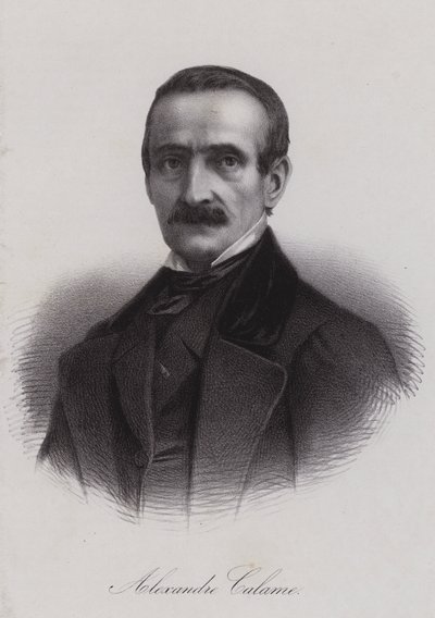 Alexandre Calame , švýcarský krajinář (rytina) od Swiss School