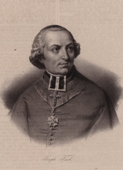 Kardinál Joseph Fesch, francouzský diplomat a princ Francie (rytina) od Swiss School
