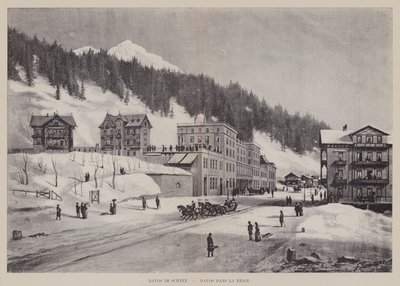 Davos im Schnee, Davos dans la Neige (litho) od Swiss School