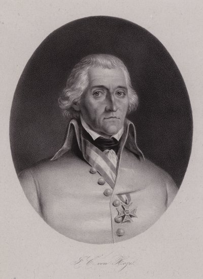 Friedrich Freiherr von Hotze, švýcarský narozený generál v rakouské armádě během francouzských revolučních válek (rytina) od Swiss School