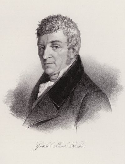 Gottlieb Jakob Kuhn , švýcarský folklorista a básník (rytina) od Swiss School