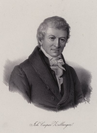 Johann Caspar Zellweger, švýcarský textilní podnikatel a filantrop (rytina) od Swiss School