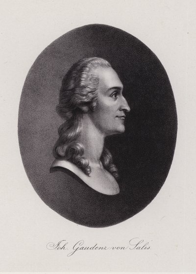 Johann Gaudenz von Salis-Seewis, švýcarský básník (rytina) od Swiss School