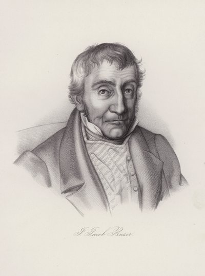 Johann Jakob Buser , švýcarský politik (rytina) od Swiss School