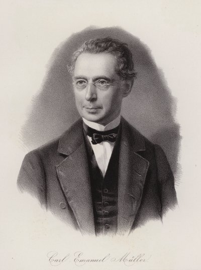 Karl Emanuel Muller , švýcarský stavební inženýr a politik (rytina) od Swiss School