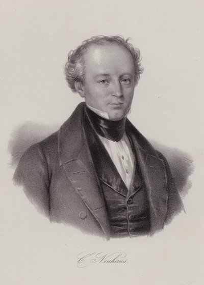 Karl Neuhaus , švýcarský politik (rytina) od Swiss School