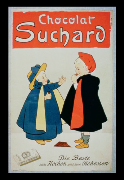 Plakát propagující čokoládu Suchard od Swiss School