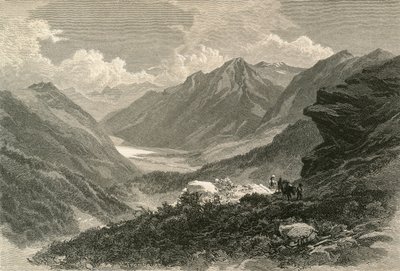 Scéna v údolí Poschiavo, jižní Graubünden od Swiss School