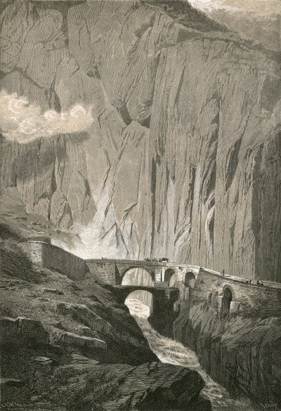 The Devils Bridge.-St. Gothard Road, Schollenen Gorge od Swiss School