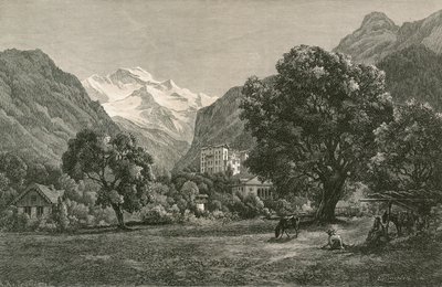 Jungfrau a otevření údolí Lauterbrunnen z blízkosti Interlakenu od Swiss School