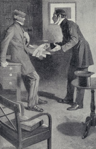 John Stuart Mill přináší svému příteli Thomasi Carlylovi hroznou zprávu, že neopatrná dívka spálila jeho rukopis (litografie). od Sydney C Lucas