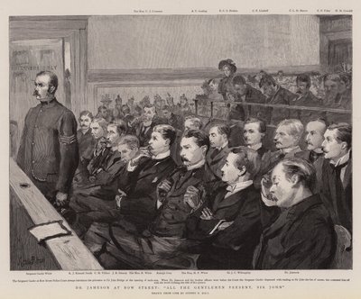 Dr Jameson v Bow Street, všichni přítomní pánové, Sir John od Sydney Prior Hall