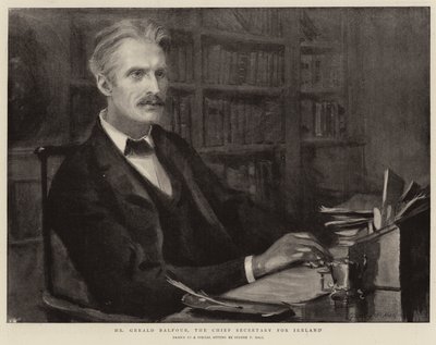 Pan Gerald Balfour, hlavní tajemník pro Irsko od Sydney Prior Hall