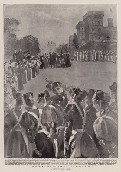 Zdravotní sestry na hradě Windsor, březnová minulost od Sydney Prior Hall