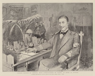 Princ George Řecký, vysoký komisař Kréty, doma v Aténách od Sydney Prior Hall