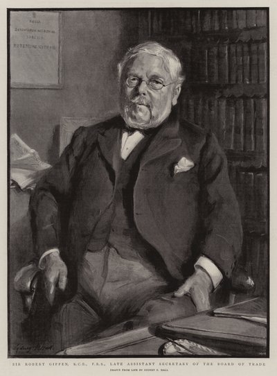 Sir Robert Giffen, KCB, FRS, zesnulý náměstek tajemníka obchodní rady od Sydney Prior Hall