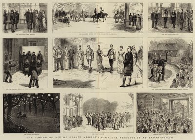 Dospívání prince Alberta Victora, slavnosti v Sandringhamu od Sydney Prior Hall