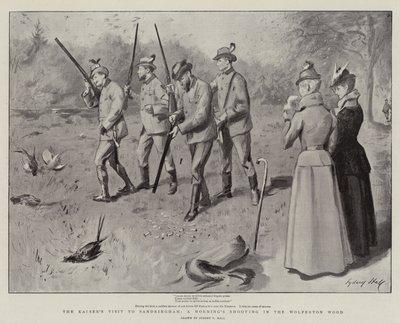 Kaiserova návštěva v Sandringhamu, ranní střelba ve Wolfertonském lese od Sydney Prior Hall