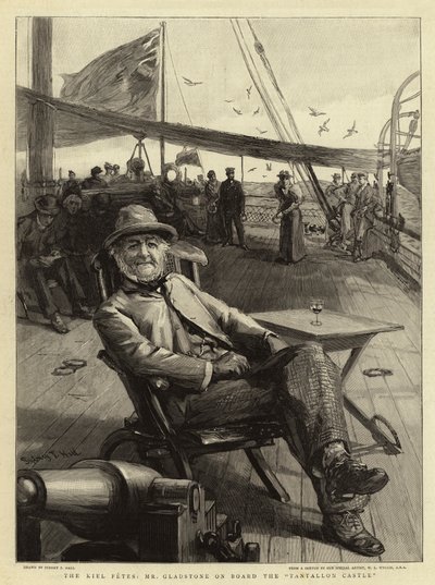 Kiel Fetes, pan Gladstone na palubě hradu Tantallon od Sydney Prior Hall