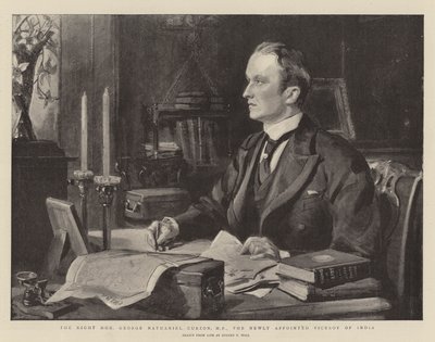 Ctihodný George Nathaniel Curzon, poslanec, nově jmenovaný místokrál Indie od Sydney Prior Hall