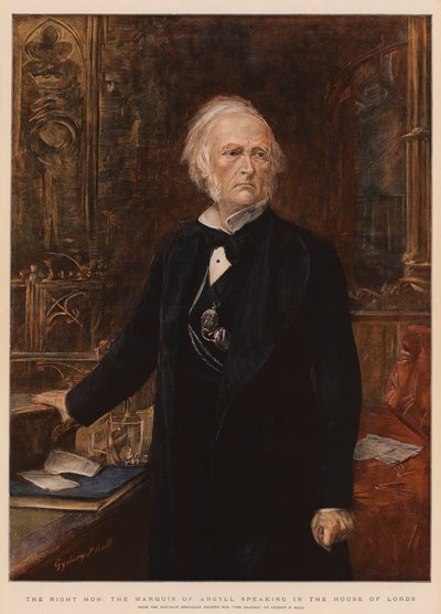 Ctihodný markýz z Argyll ve Sněmovně lordů od Sydney Prior Hall
