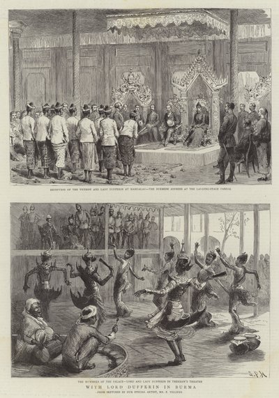 S lordem Dufferinem v Barmě od Sydney Prior Hall