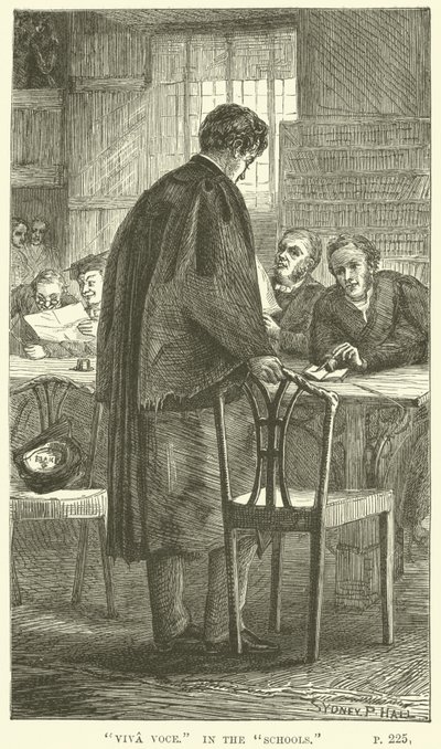 Ilustrace pro knihu Tom Brown at Oxford od Thomase Hughese od Sydney Prior after Hall