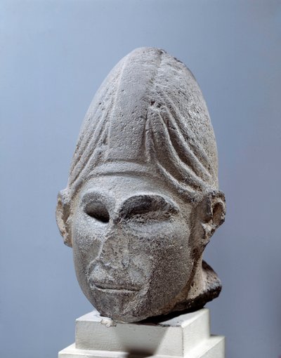 Východní starověk: hlava syrského boha. přibližně 2500 př.nl. ze syrského Djabboulu. Paříž, muzeum Louvre od Syrian Syrian