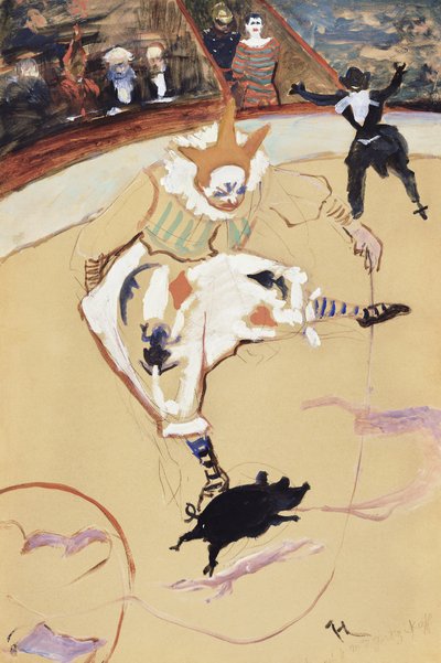 V cirkusu Fernando Medrano s prasátkem (cca 1889) od TOULOUSE LAUTREC