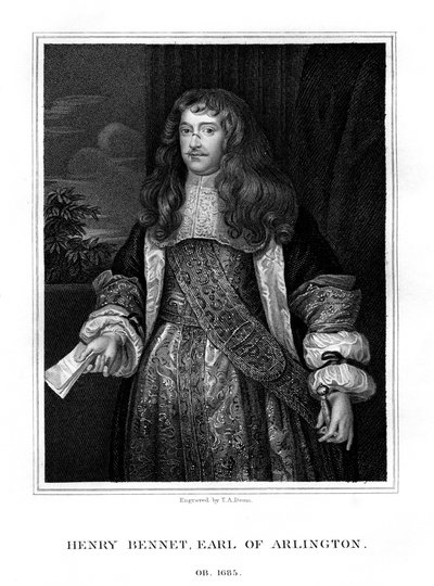 Henry Bennet, 1. hrabě z Arlingtonu, anglický státník, 1828. od T. A. Dean