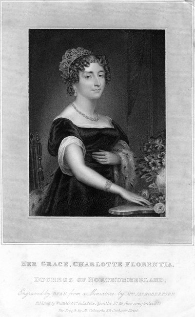 Její milost Charlotte Florentia, vévodkyně z Northumberlandu, 1829. od T. A. Dean