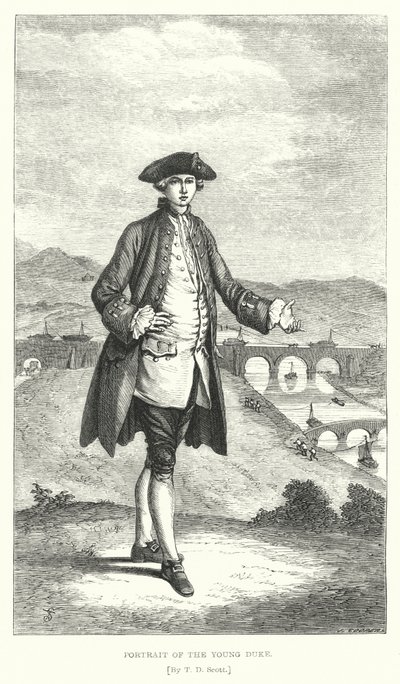 Portrét mladého vévody (rytina) od T. D. (after) Scott