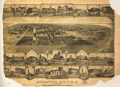 Atlantic City, N.J. 1880. LOC 75694710 od T. J. Shepherd Landis