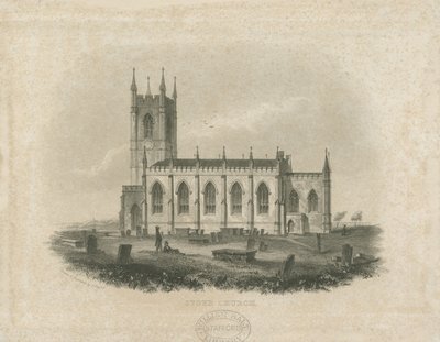 Kostel Stoke-upon-Trent [Nové]: ocelorytina (viněta a [?polovina 19. století] (tisk) od T Taylor
