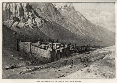 Klášter svaté Kateřiny, Egypt. Taylorova rytina k ilustraci příběhu „Voyage dans l