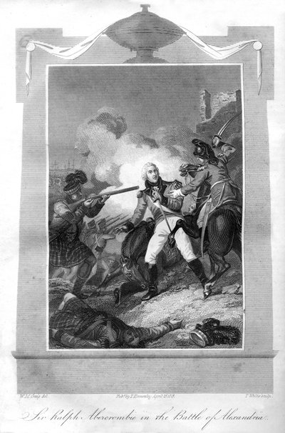 Sir Ralph Abercrombie 1734-1801 v bitvě u Alexandrie, 1816. od T. Wallis