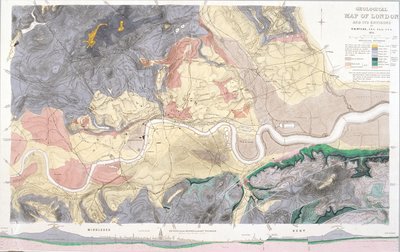 Geologická mapa Londýna a okolí, 1871 od T Walsh