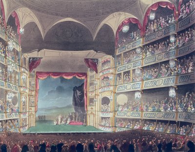 Interiér divadla Drury Lane od T. and Pugin A.C. Rowlandson